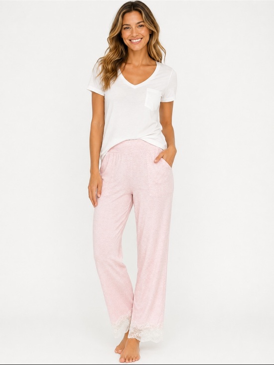 Soma Other - Soma NWT Cool Nights Pink Lace-Hem Pajama Pants Size Medium